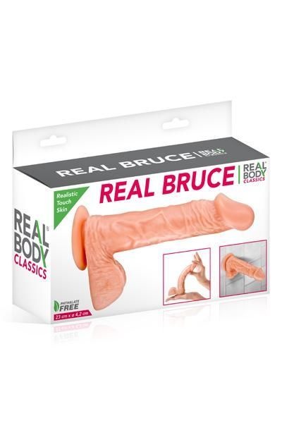 Фалоімітатор Real Body — Real Bruce Flesh, TPE, діаметр 4,2 см SO1895 фото