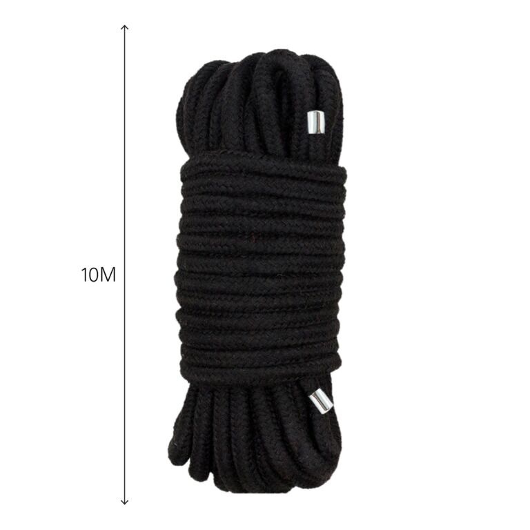 Мотузка для BDSM MAI Bondage Rope Black, довжина 10 м, діаметр 6,5 мм, поліестер SO6573 фото