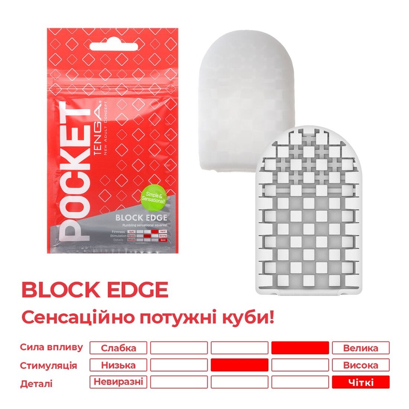 Мастурбатор TENGA Pocket Block Edge SO5596 фото